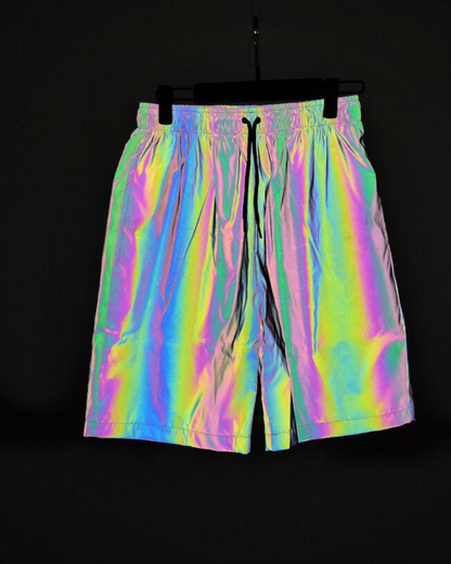 Techwear Rave Clothing Reflective Shorts