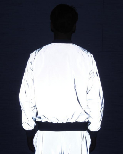 Techwear Silver Reflective Flight Jacket