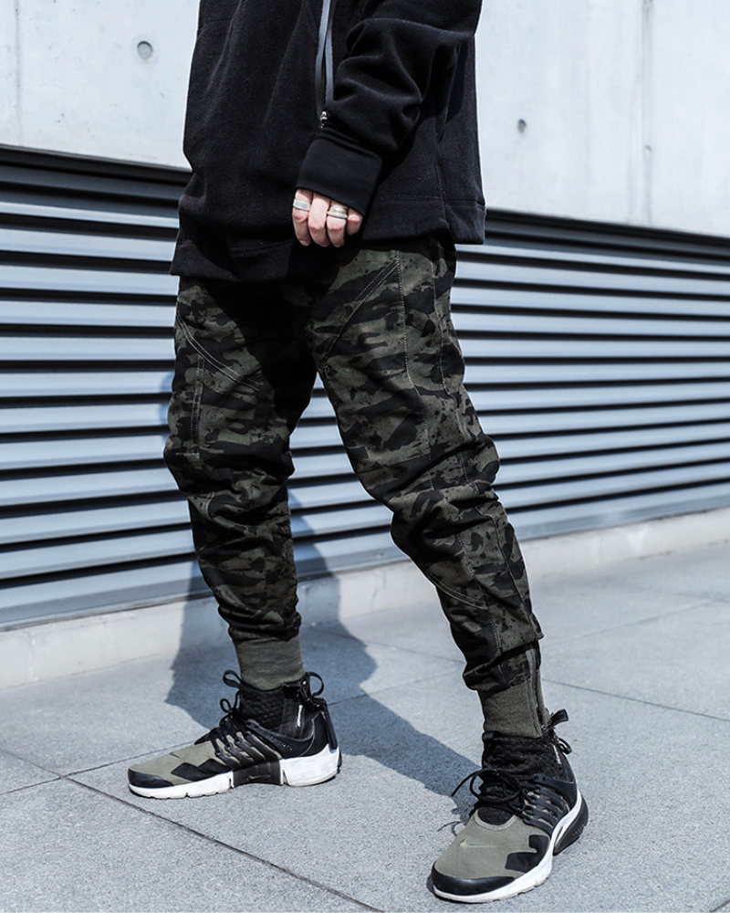 Techwear Slim Camo Cargo Pants