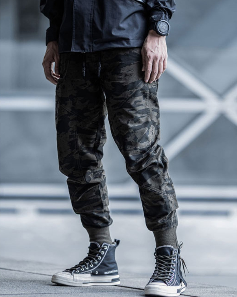 Techwear Slim Camo Cargo Pants