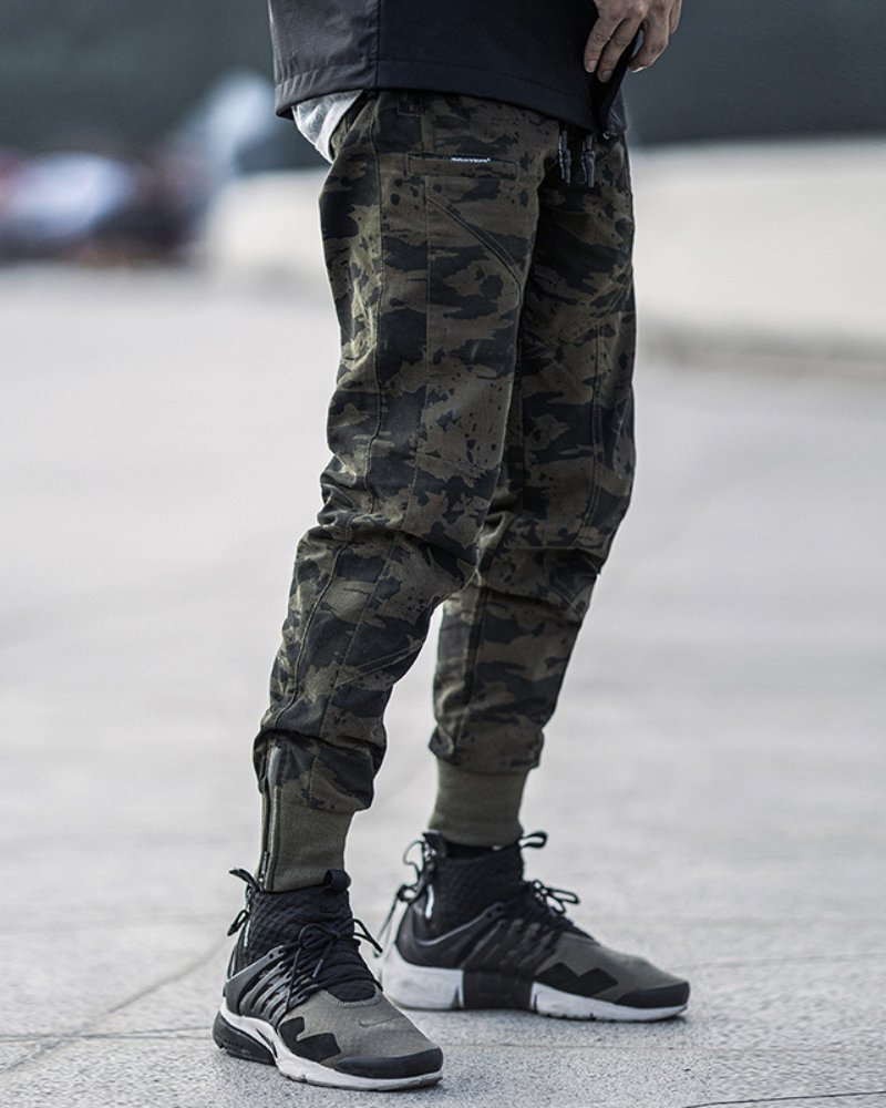 Techwear Slim Camo Cargo Pants
