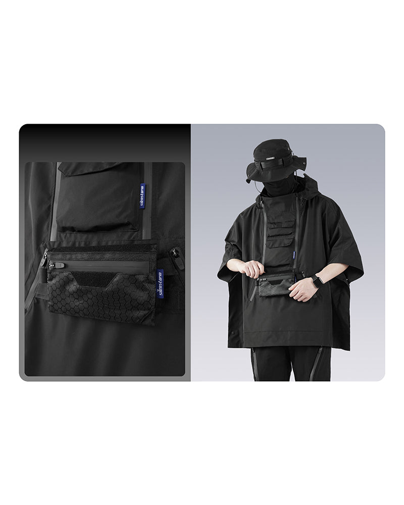 Techwear Cyberpunk Ninja Costume Waterproof Cape Jacket