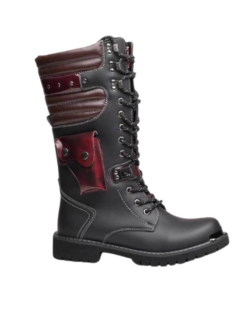 Techwear Unisex Motorcycle Black Knee High Boots