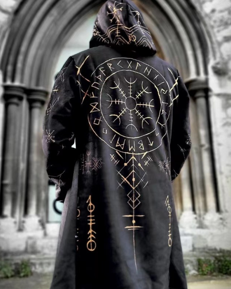 Viking Art Cosplay Vintage Totem Hooded Jacket