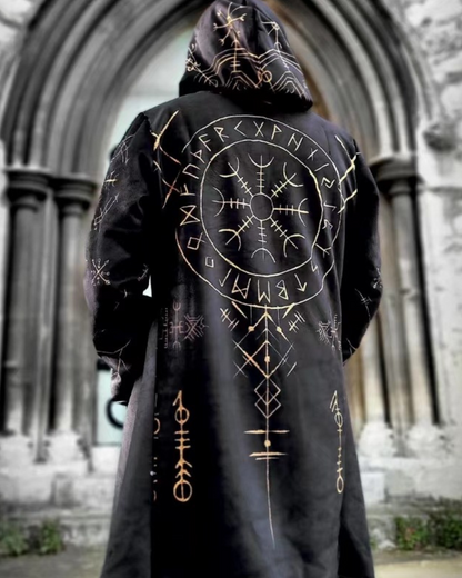 Viking Art Cosplay Vintage Totem Hooded Jacket