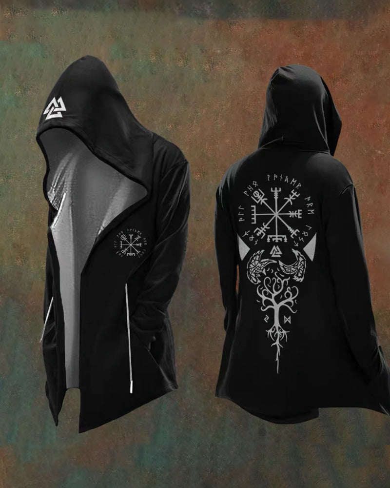 Techwear Viking Art Vintage Totem Hooded Jacket