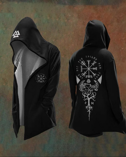 Viking Art Cosplay Vintage Totem Hooded Jacket