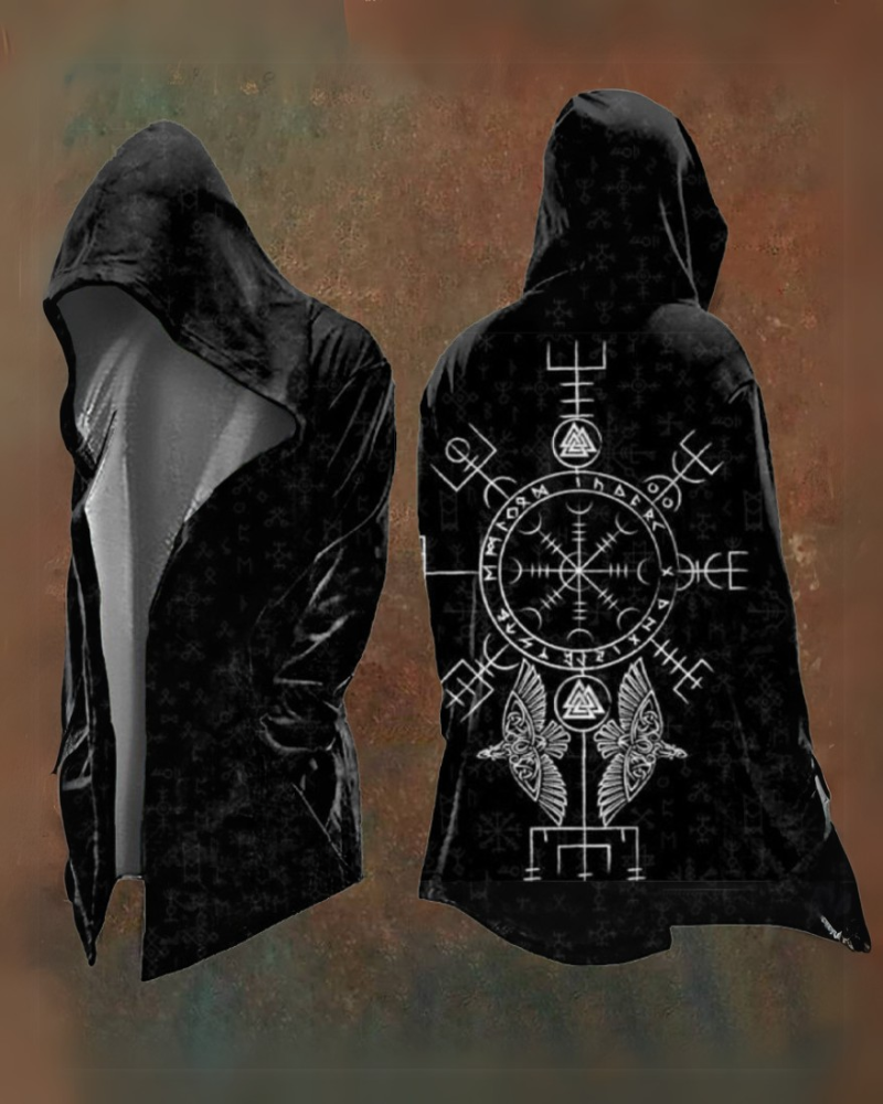 Viking Art Cosplay Vintage Totem Hooded Jacket