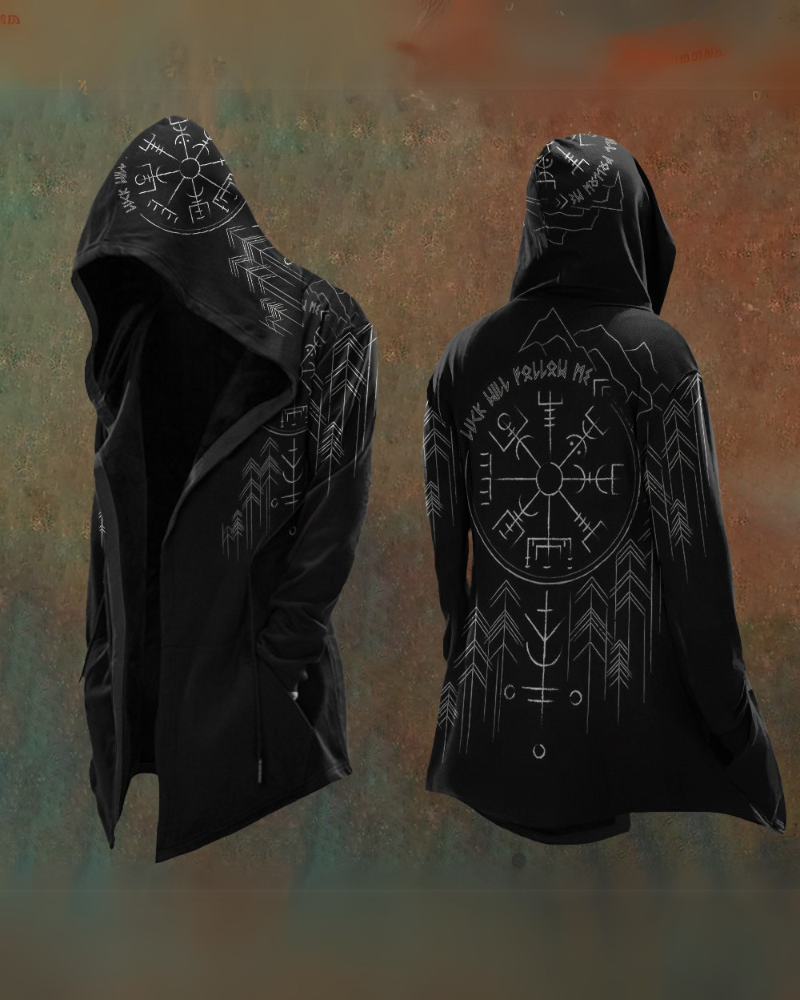 Techwear Viking Art Vintage Totem Hooded Jacket