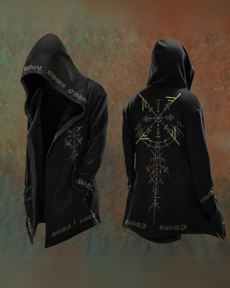 Techwear Viking Art Vintage Totem Hooded Jacket