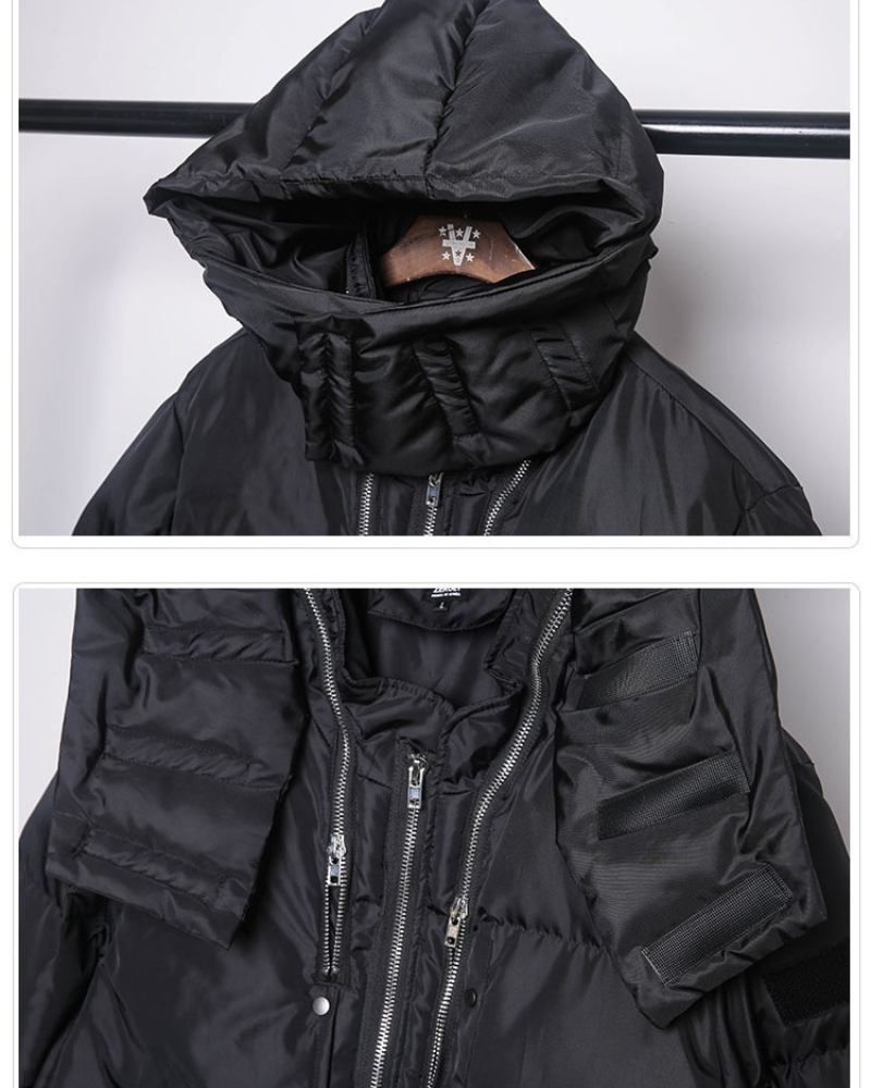 Techwear Warm Cargo Long Winter Coat