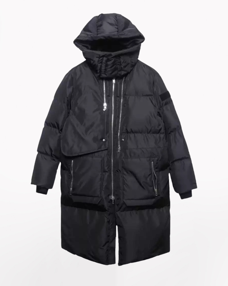 Techwear Warm Cargo Long Winter Coat