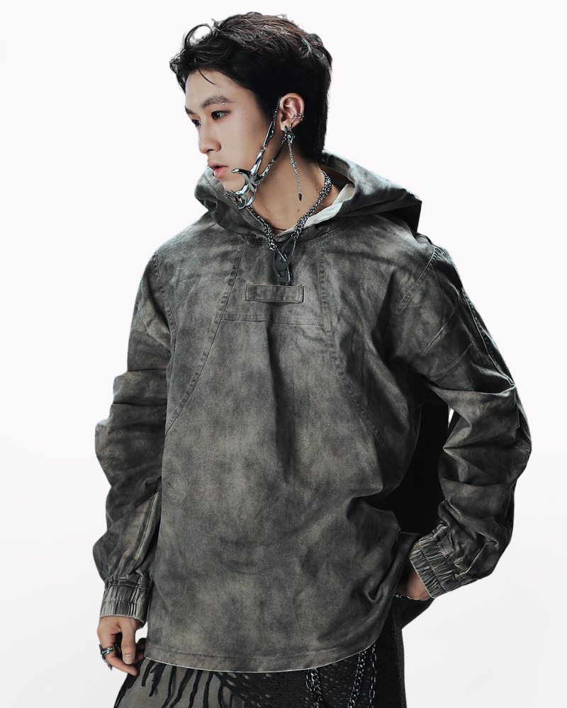Techwear Washed Tie-Dyed Loose Hoodie