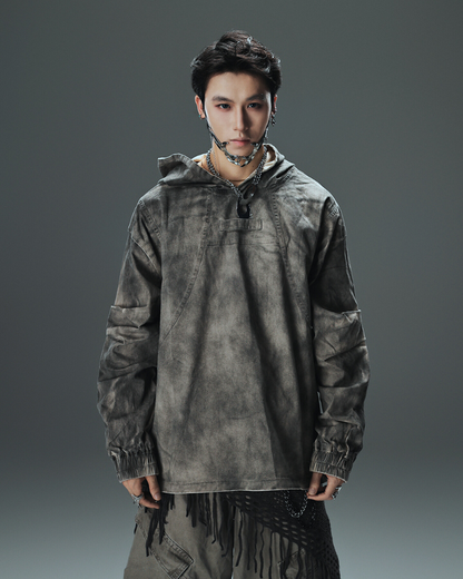 Techwear Washed Tie-Dyed Loose Hoodie