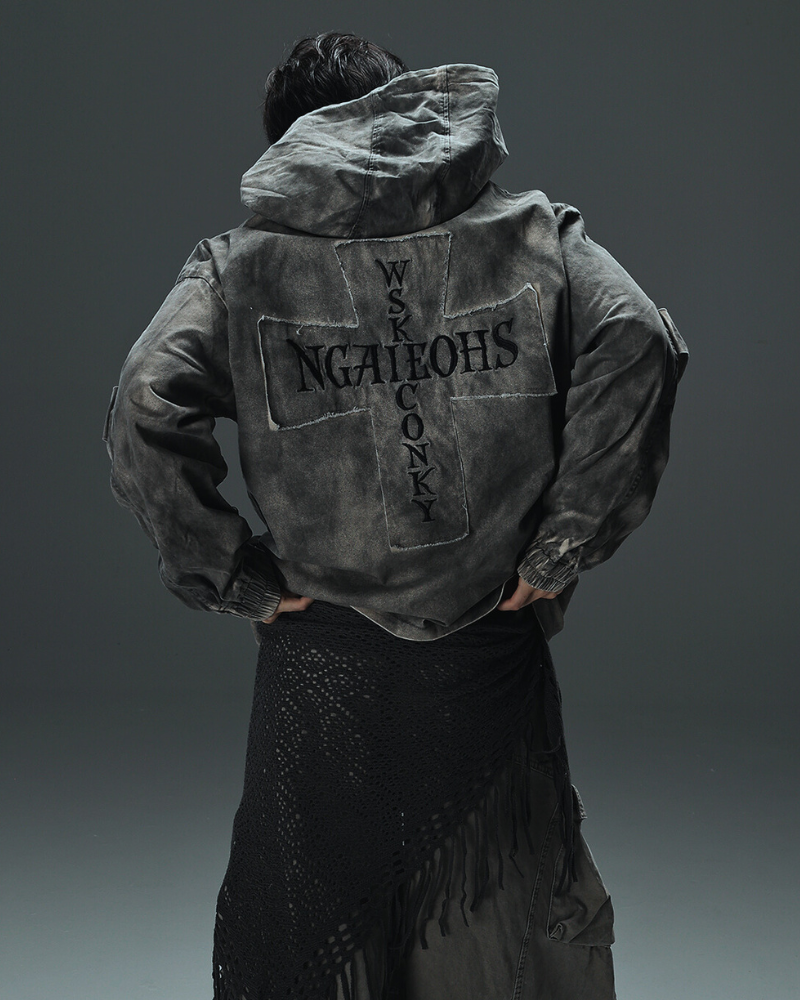 Techwear Washed Tie-Dyed Loose Hoodie