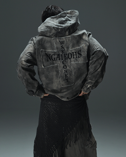 Techwear Washed Tie-Dyed Loose Hoodie