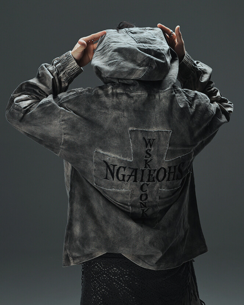 Techwear Washed Tie-Dyed Loose Hoodie