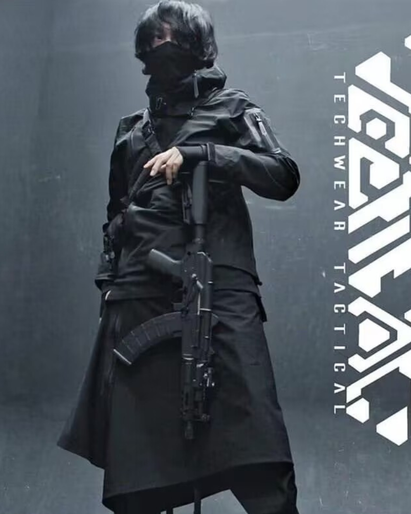 Cyberpunk Black Samurai Ninja Jacket Cloak