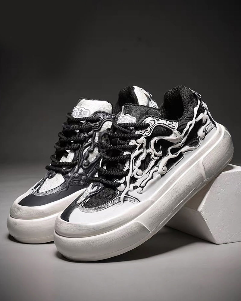 Techwear Chinoiserie Breathable Casual Flat Sneakers