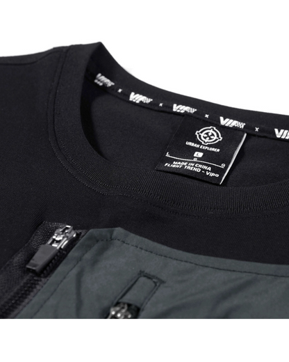 Techwear T-shirts,tactical shirt,mens black tees,cargo t-shirt men&