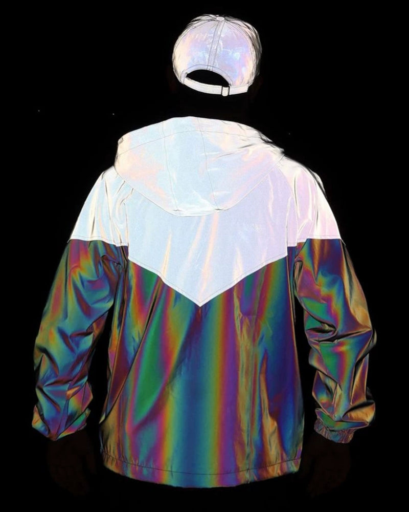 Techwear Gradient Iridescent Reflective Jacket