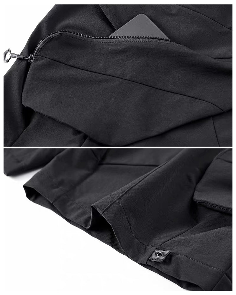 Techwear Multi-Pocket Deconstructed Cargo Shorts