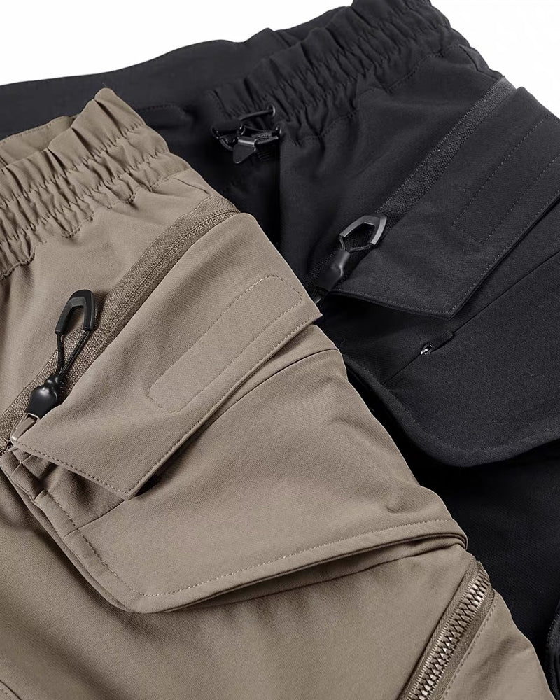Techwear Multi-Pocket Deconstructed Cargo Shorts
