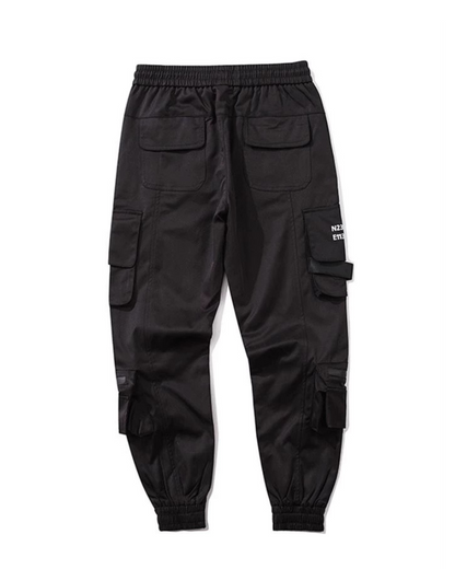Techwear Slim Black Cargo Pants