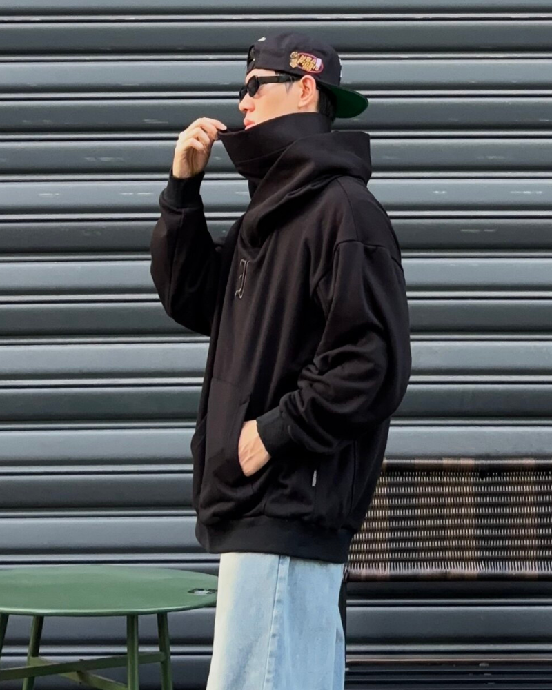 Techwear Street Style Unisex Turtleneck Scarf Mask Hoodie