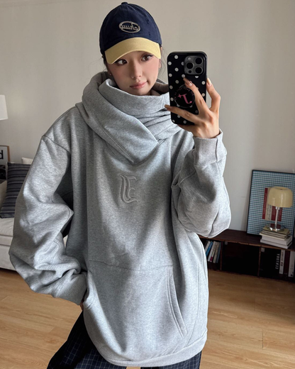 Techwear Street Style Unisex Turtleneck Scarf Mask Hoodie