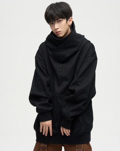 Techwear Street Style Unisex Turtleneck Scarf Mask Hoodie