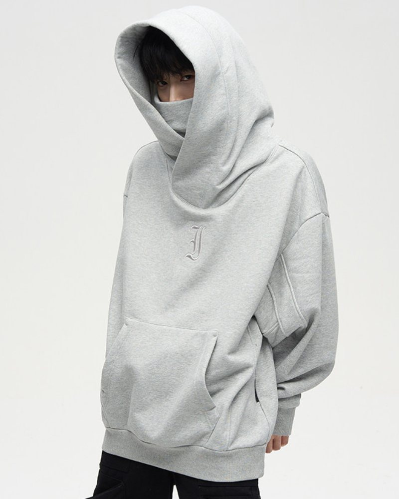 Techwear Street Style Unisex Turtleneck Scarf Mask Hoodie