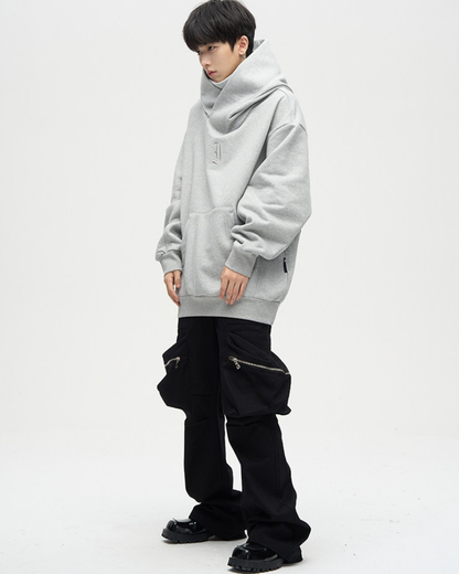 Techwear Street Style Unisex Turtleneck Scarf Mask Hoodie