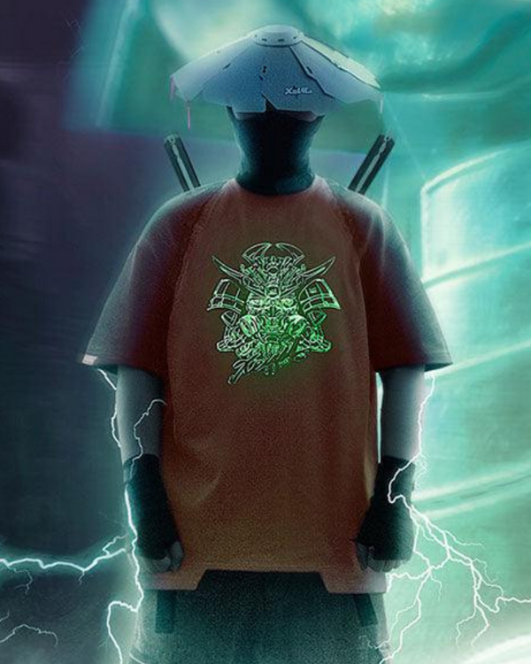 XIPHEVIL Cyberpunk Outfits Luminous Silicon Warrior T-Shirt