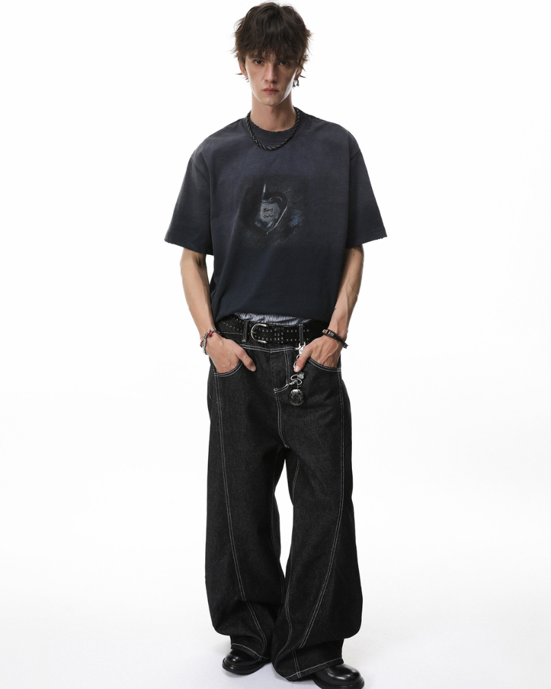 Techwear Vintage Distressed Graphic T-Shirt