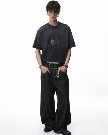 Techwear Vintage Distressed Graphic T-Shirt