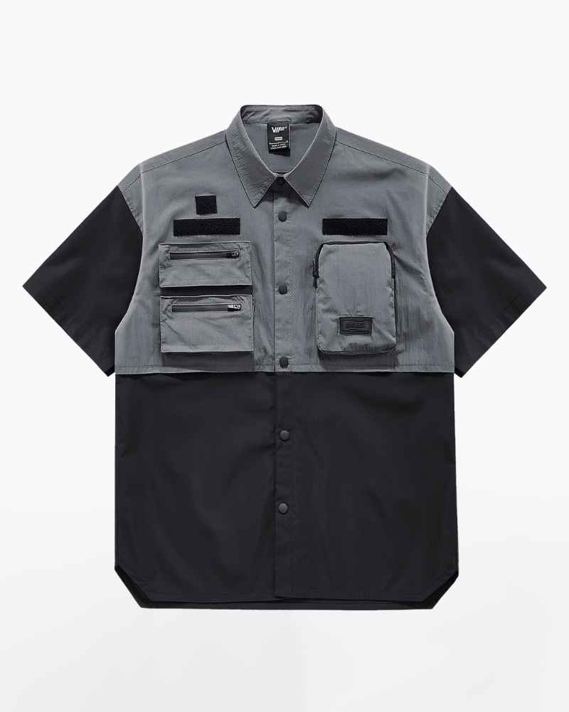 Techwear Fake Two-Piece Short Sleeve Shirt