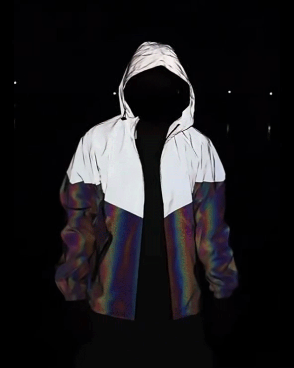Techwear Gradient Iridescent Reflective Jacket