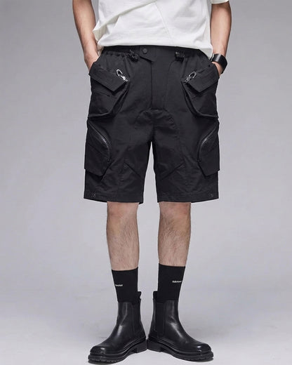 Techwear Multi-Pocket Deconstructed Cargo Shorts