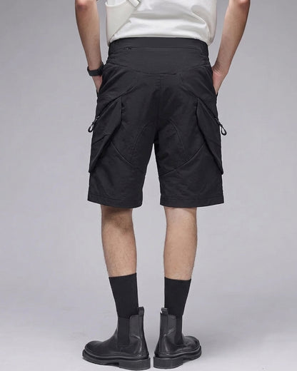 Techwear Multi-Pocket Deconstructed Cargo Shorts