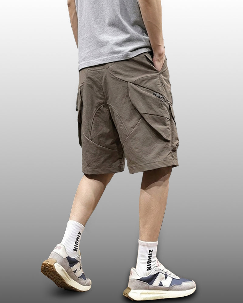 Techwear Multi-Pocket Deconstructed Cargo Shorts