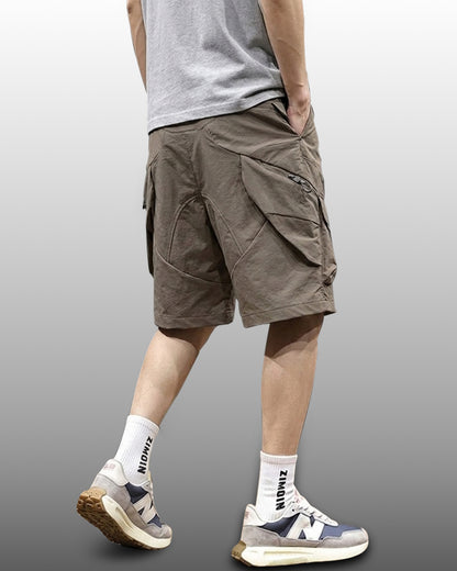 Techwear Multi-Pocket Deconstructed Cargo Shorts