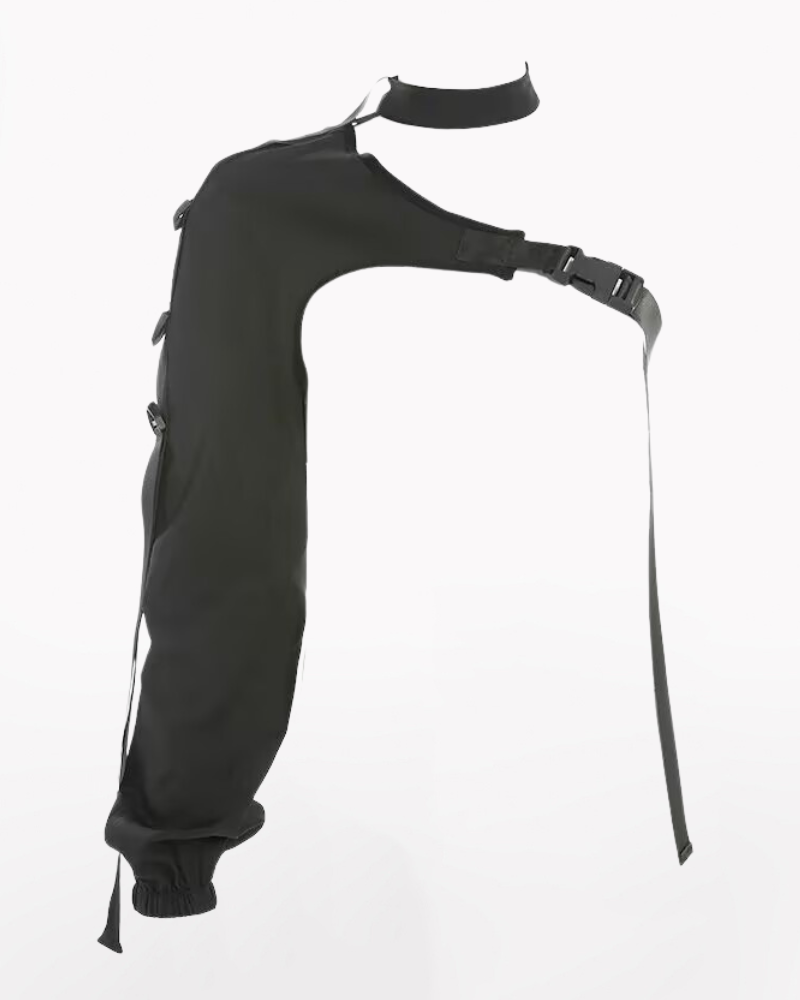Techwear One Shoulder Sleeve Buckle Top