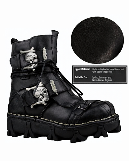 Techwear Punk Skull Unisex Motorcycle Riding Boots (Custom/Final Sale)