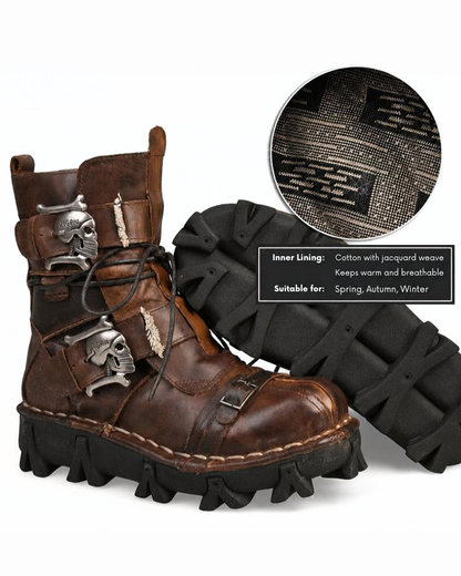Techwear Punk Skull Unisex Motorcycle Riding Boots (Custom/Final Sale)
