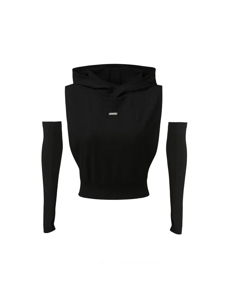 Techwear Turtleneck Cutout Hooded Top