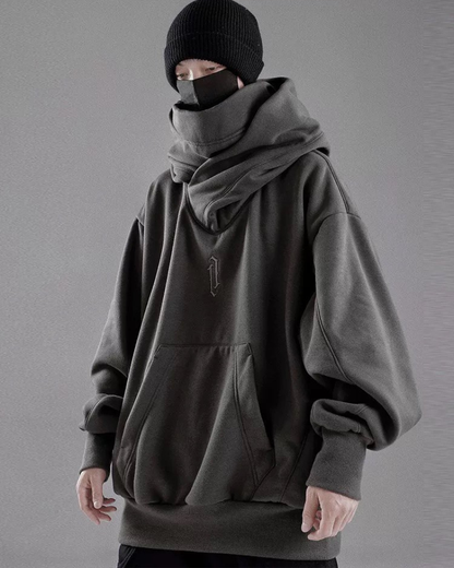 Techwear Unisex Turtleneck Scarf Mask Hoodie