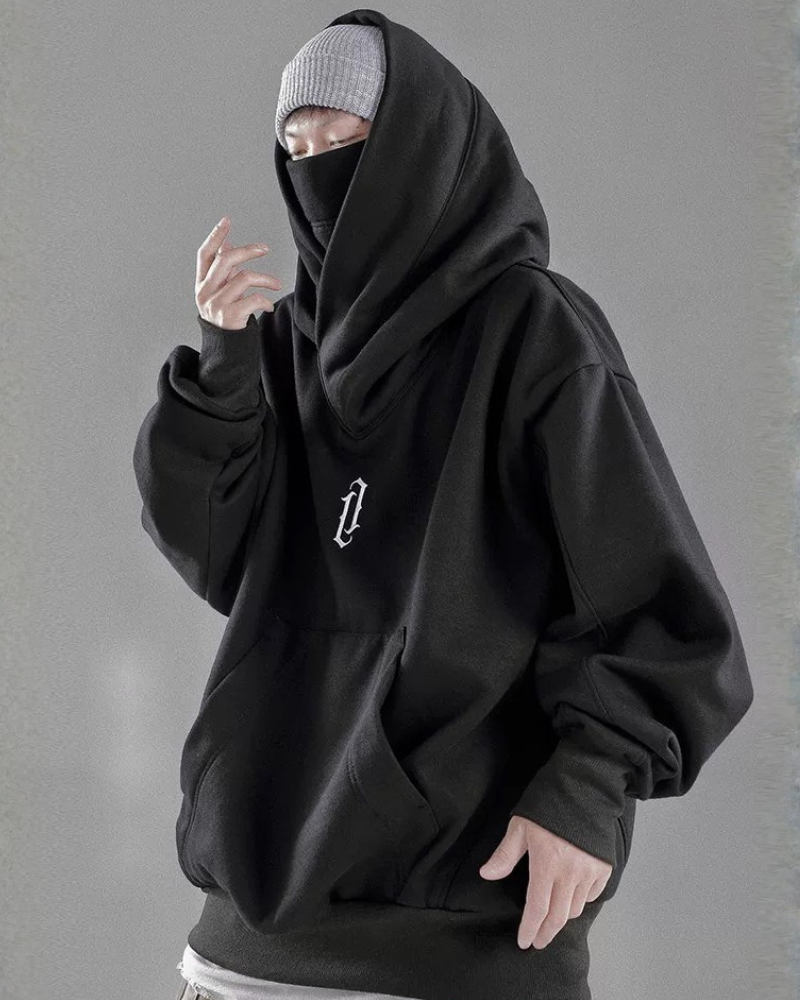 Techwear Unisex Turtleneck Scarf Mask Hoodie