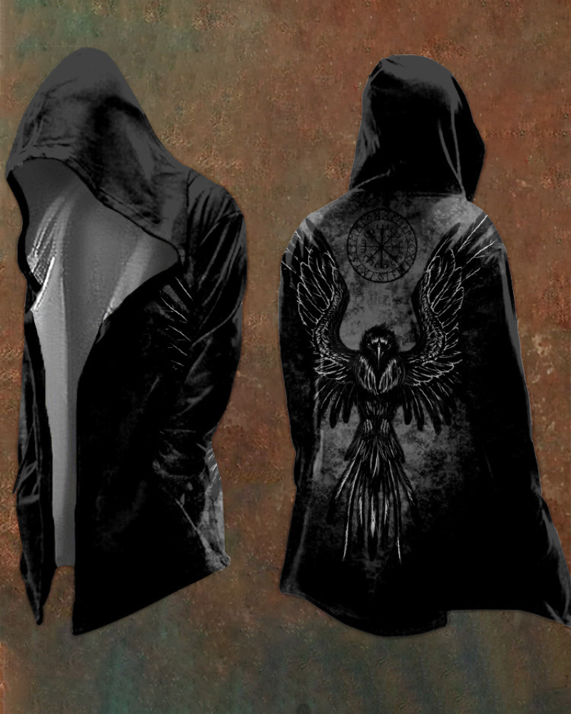 Viking Art Cosplay Vintage Totem Hooded Jacket