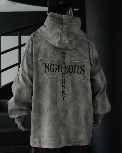 Techwear Washed Tie-Dyed Loose Hoodie